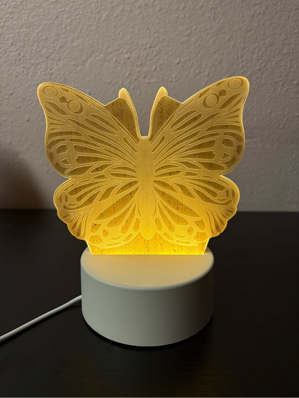 Butterfly LED Acrylic Night Light USB Table Lamp Warm Glow Decor
